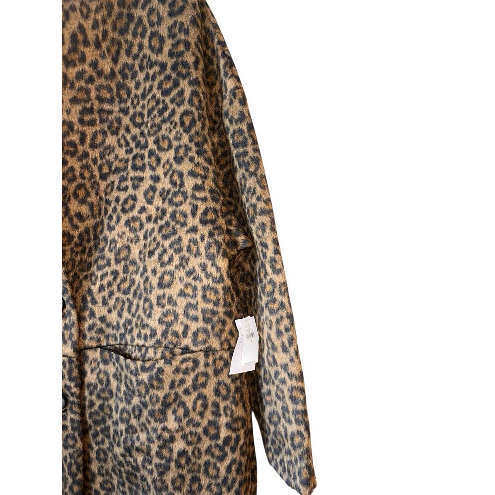 Old Navy Women’s Faux Fur Raglan Sleeve Mid Length Leopard Print Coatigan Sz. M - Picture 8 of 16